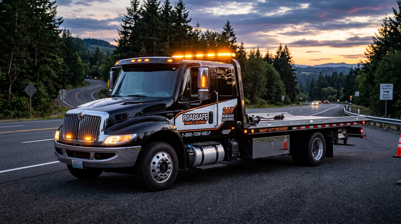 Bohannons Towing Service commercial tow truck on duty